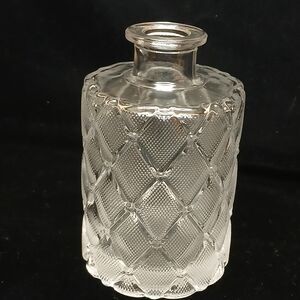 Grand Illusions Pressed Glass Bottle Vase Diamond Clear Pattern